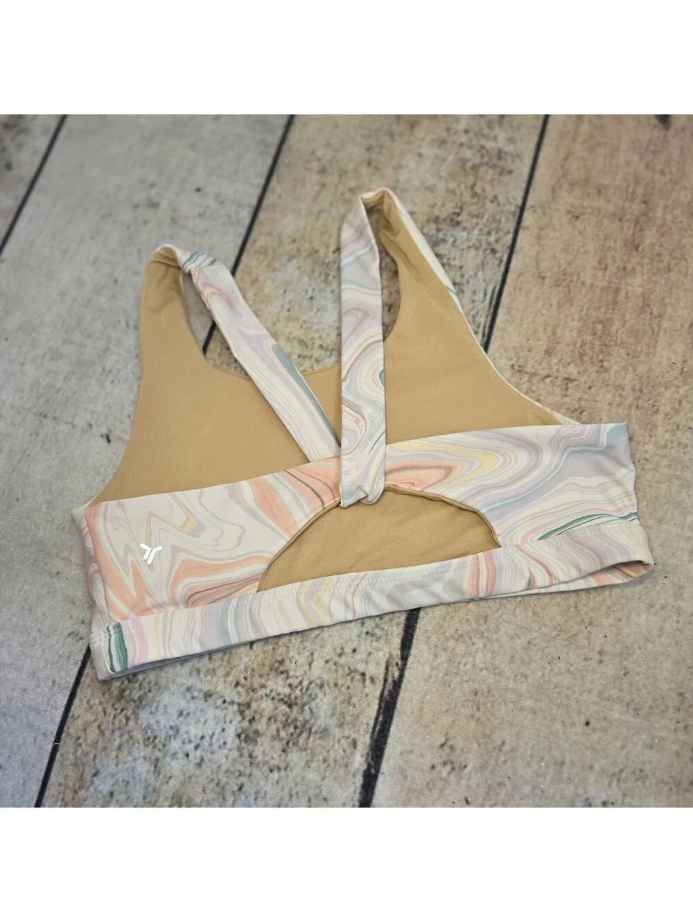 Old Navy Active Girls' sports bra, pastel marble swirl Pattern, XL 14-16